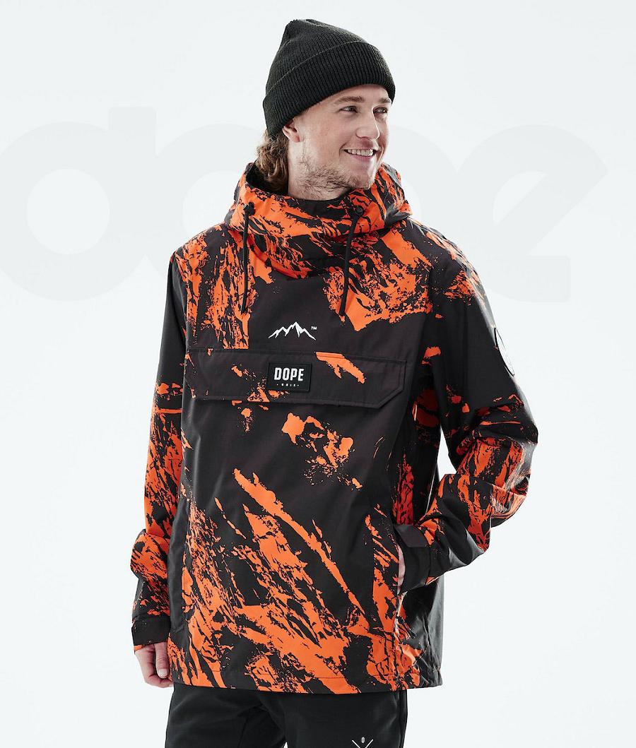 Orange Men\'s Dope Blizzard Light Paint Outdoor Jackets | AUHK2694