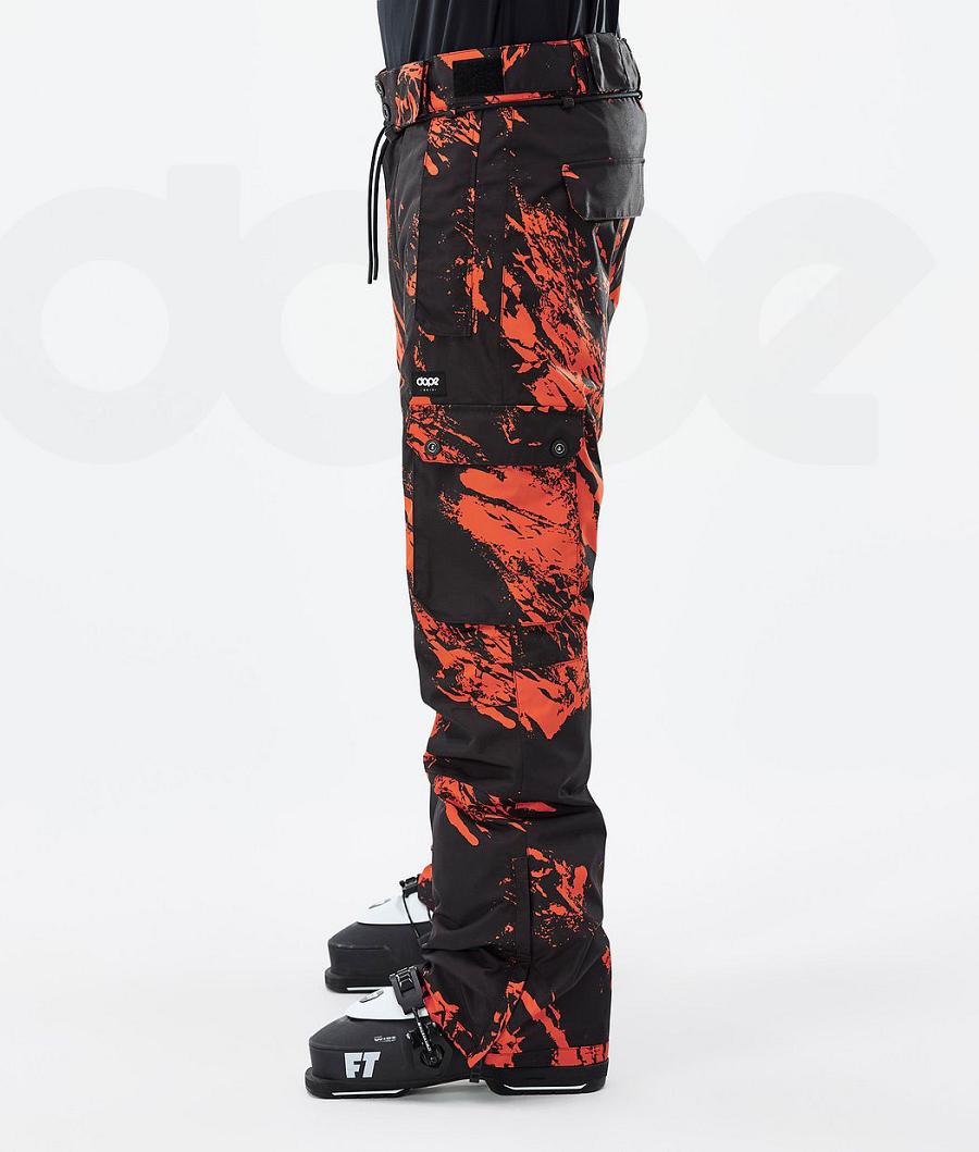 Orange Men's Dope Iconic Paint Ski Pants | AUMA2657