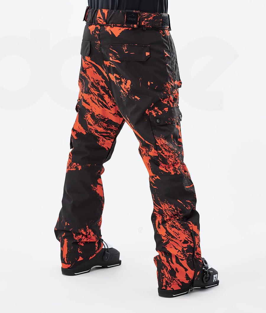 Orange Men's Dope Iconic Paint Ski Pants | AUMA2657