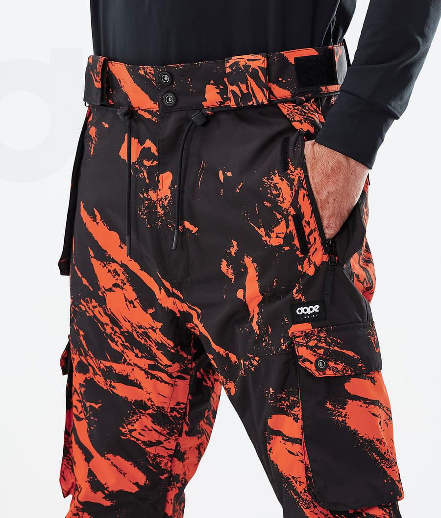 Orange Men's Dope Iconic Paint Ski Pants | AUMA2657