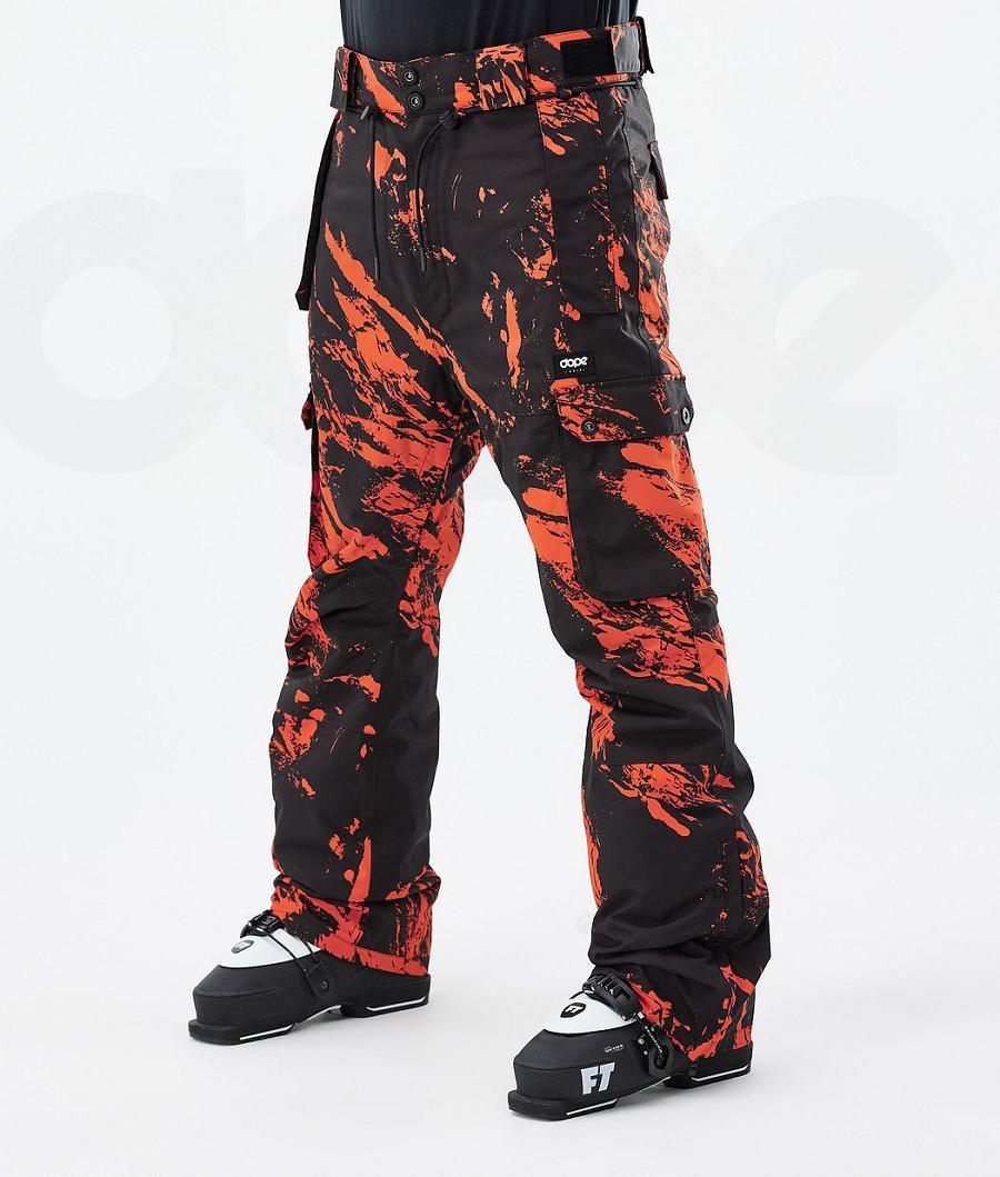 Orange Men\'s Dope Iconic Paint Ski Pants | AUMA2657