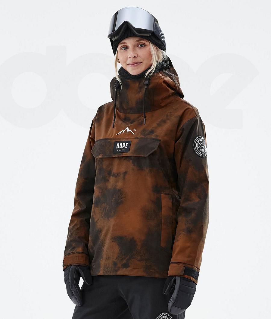 Orange Women\'s Dope Blizzard W Smudge Snowboard Jackets | AUFM3476