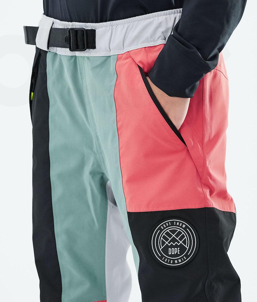 Pink / Green Women's Dope Blizzard LE W Limited Edition Patchwork Snowboard Pants | AUJJ3234