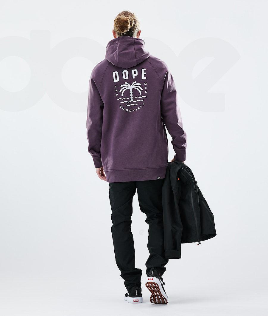 Purple Men's Dope Daily Palm Hoodie | AUBC3014