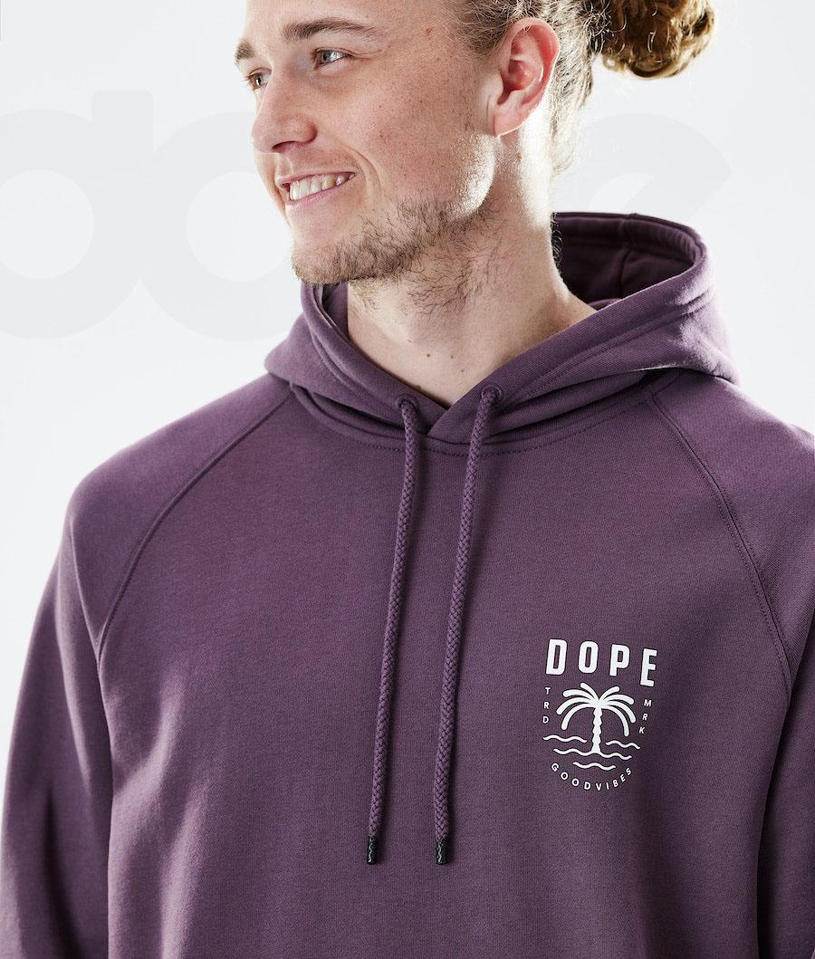 Purple Men's Dope Daily Palm Hoodie | AUBC3014