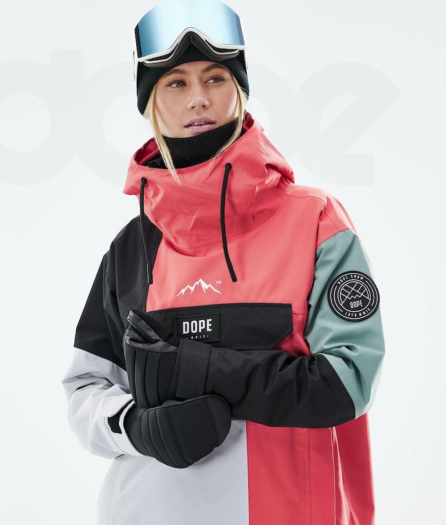 Red / Green Women's Dope Blizzard LE W Limited Edition Patchwork Snowboard Jackets | AUWY3443