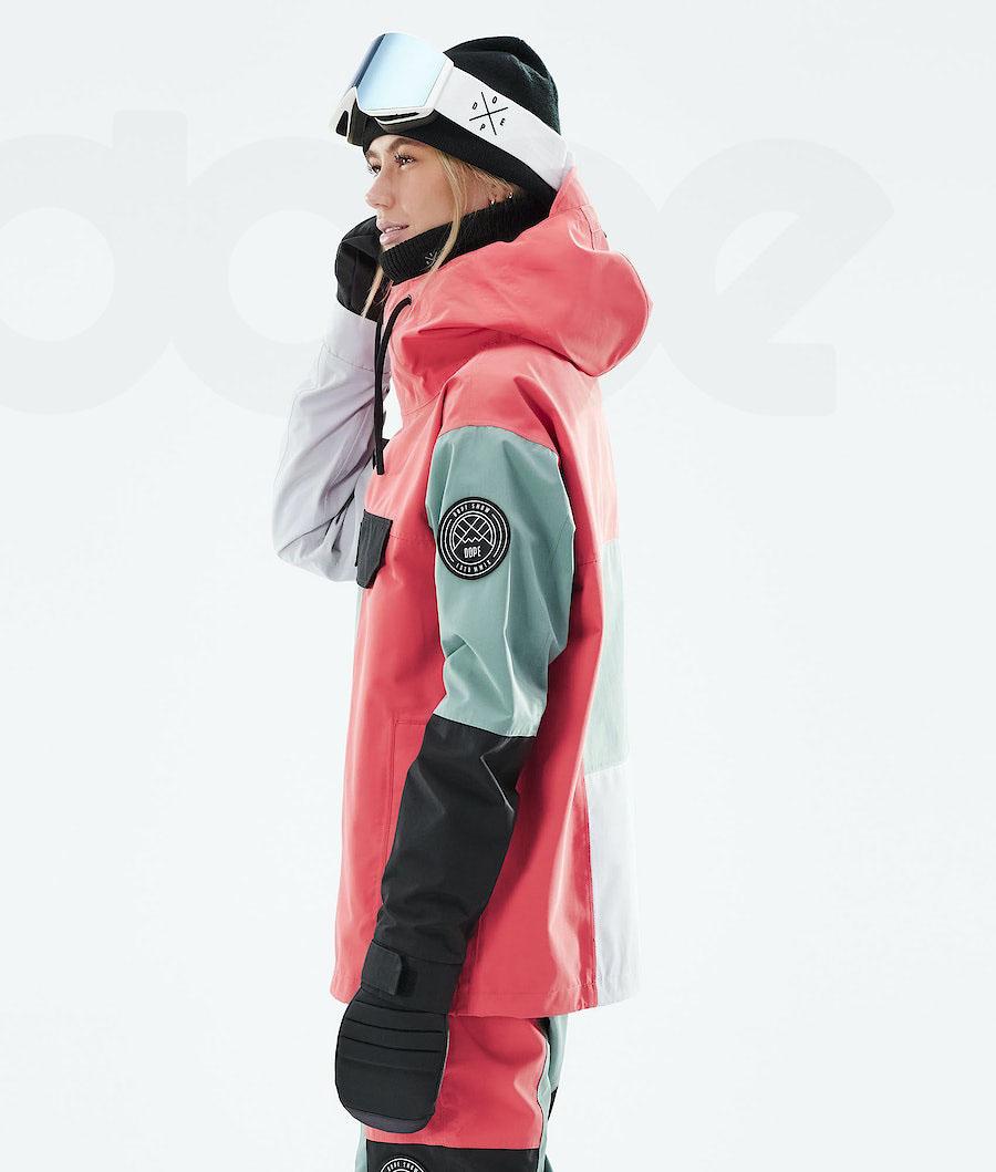 Red / Green Women's Dope Blizzard LE W Limited Edition Patchwork Snowboard Jackets | AUWY3443