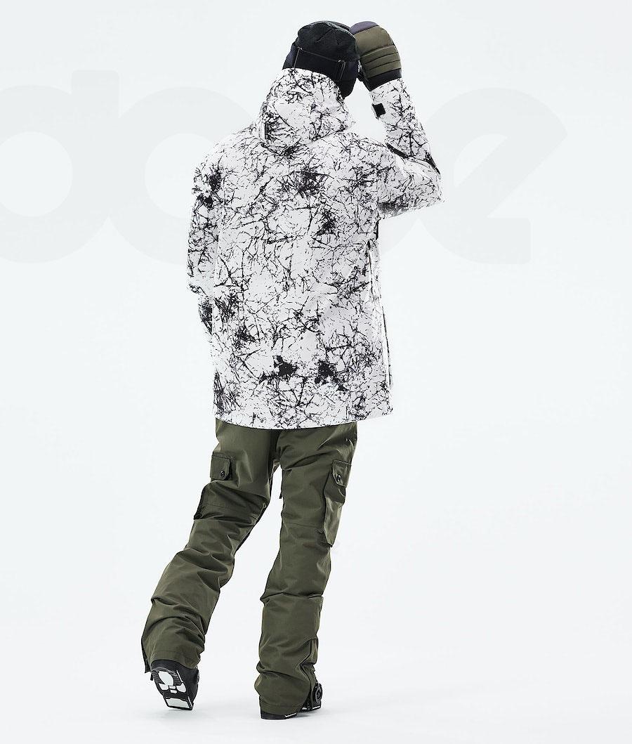 White / Black Men's Dope Adept 2021 Ski Jackets | AUQZ2869