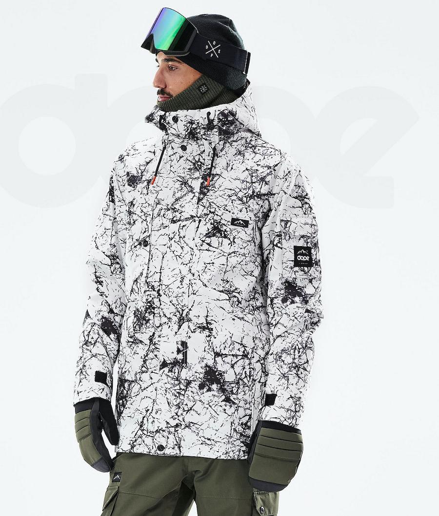 White / Black Men\'s Dope Adept 2021 Ski Jackets | AUQZ2869