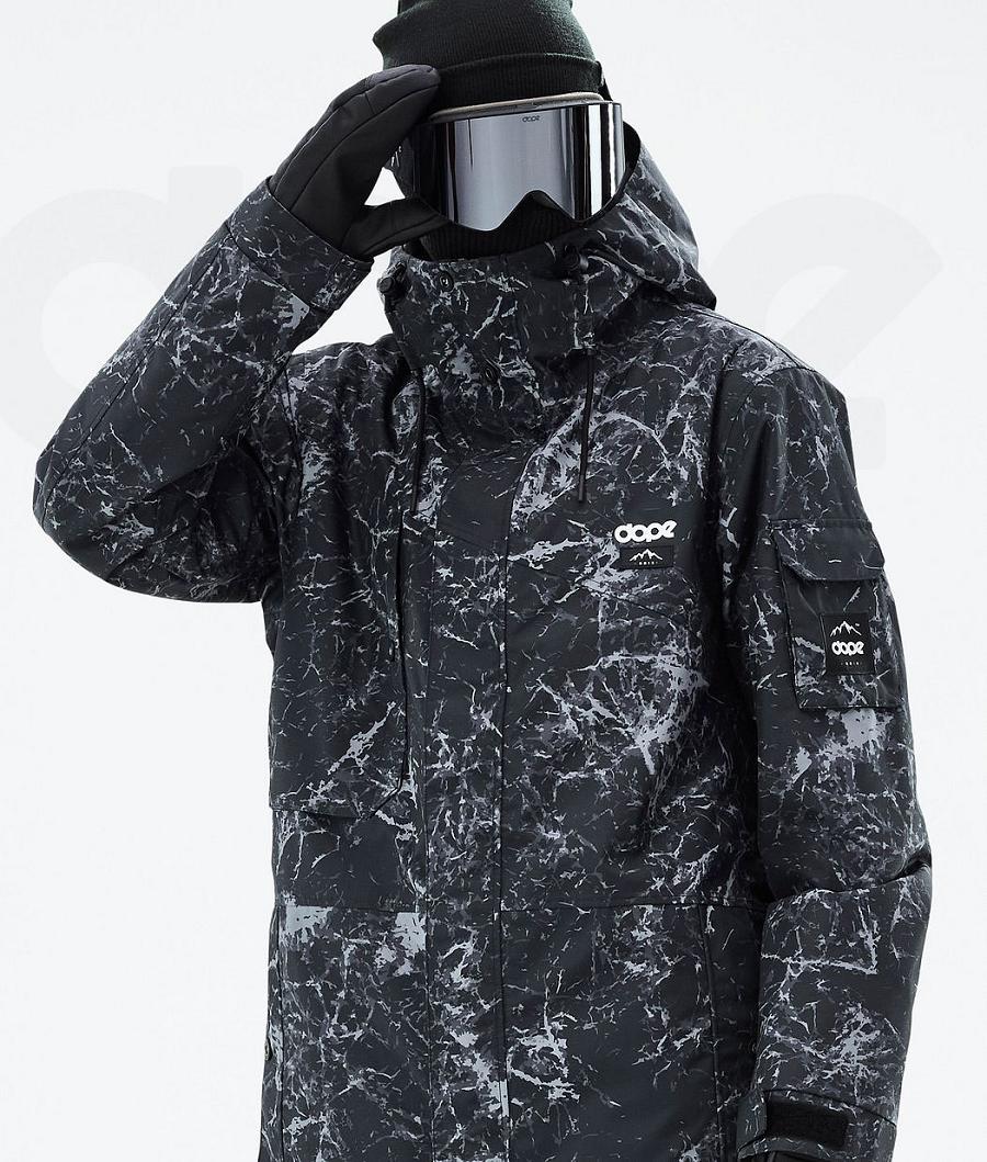 White / Black Men's Dope Adept Snowboard Jackets | AUSO2716