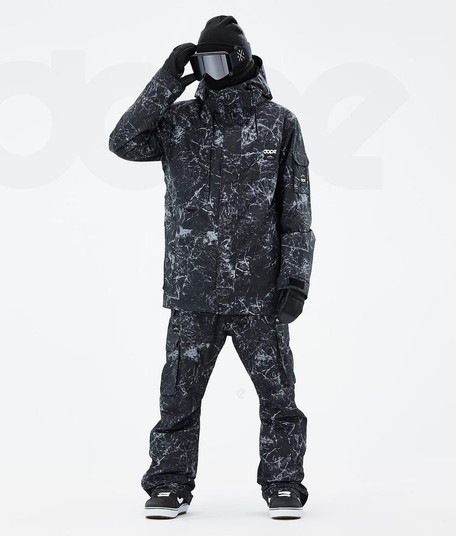 White / Black Men's Dope Adept Snowboard Jackets | AUSO2716