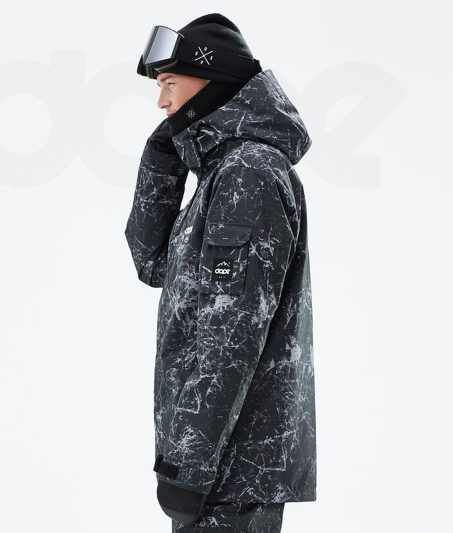 White / Black Men's Dope Adept Snowboard Jackets | AUSO2716