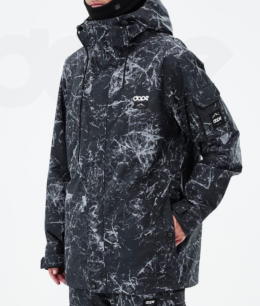 White / Black Men's Dope Adept Snowboard Jackets | AUSO2716