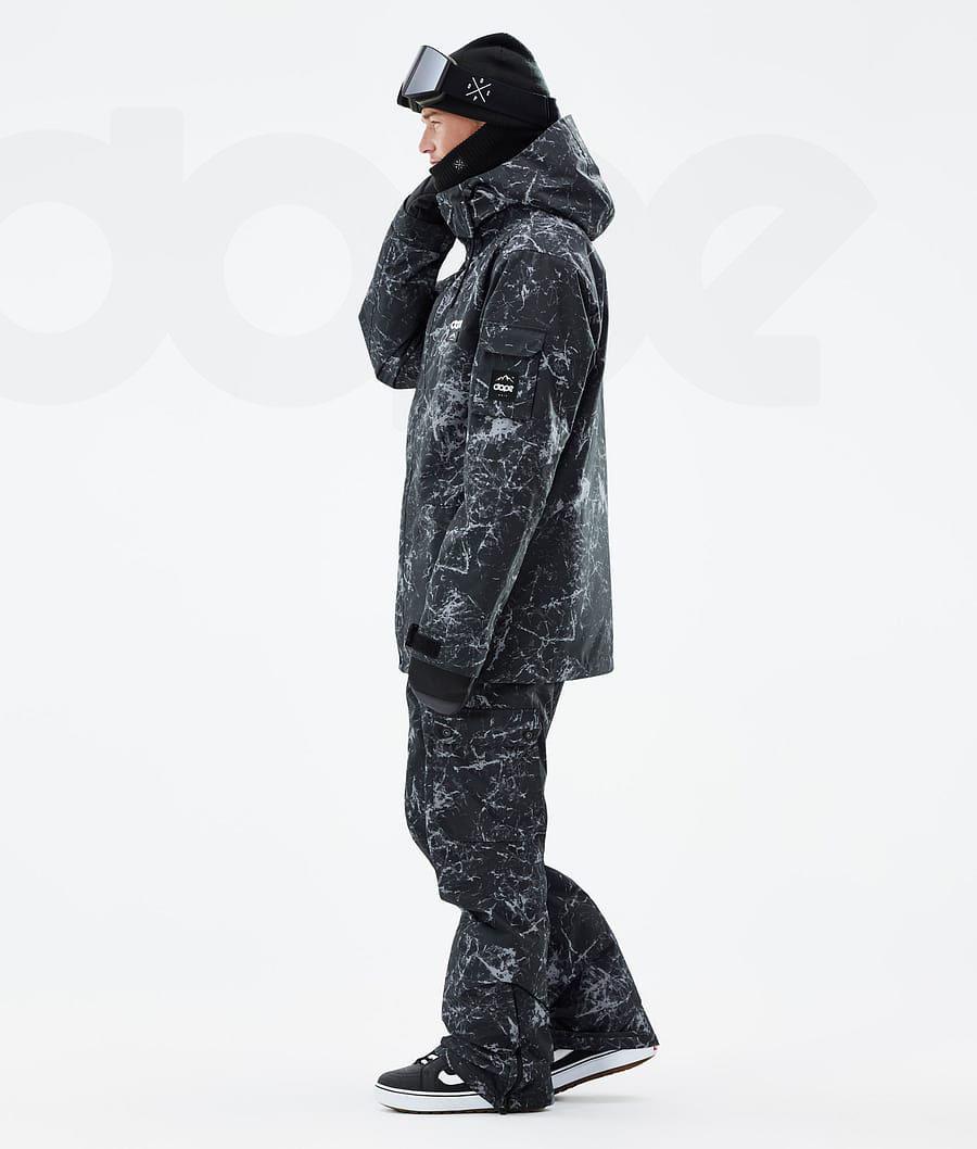 White / Black Men's Dope Adept Snowboard Jackets | AUSO2716