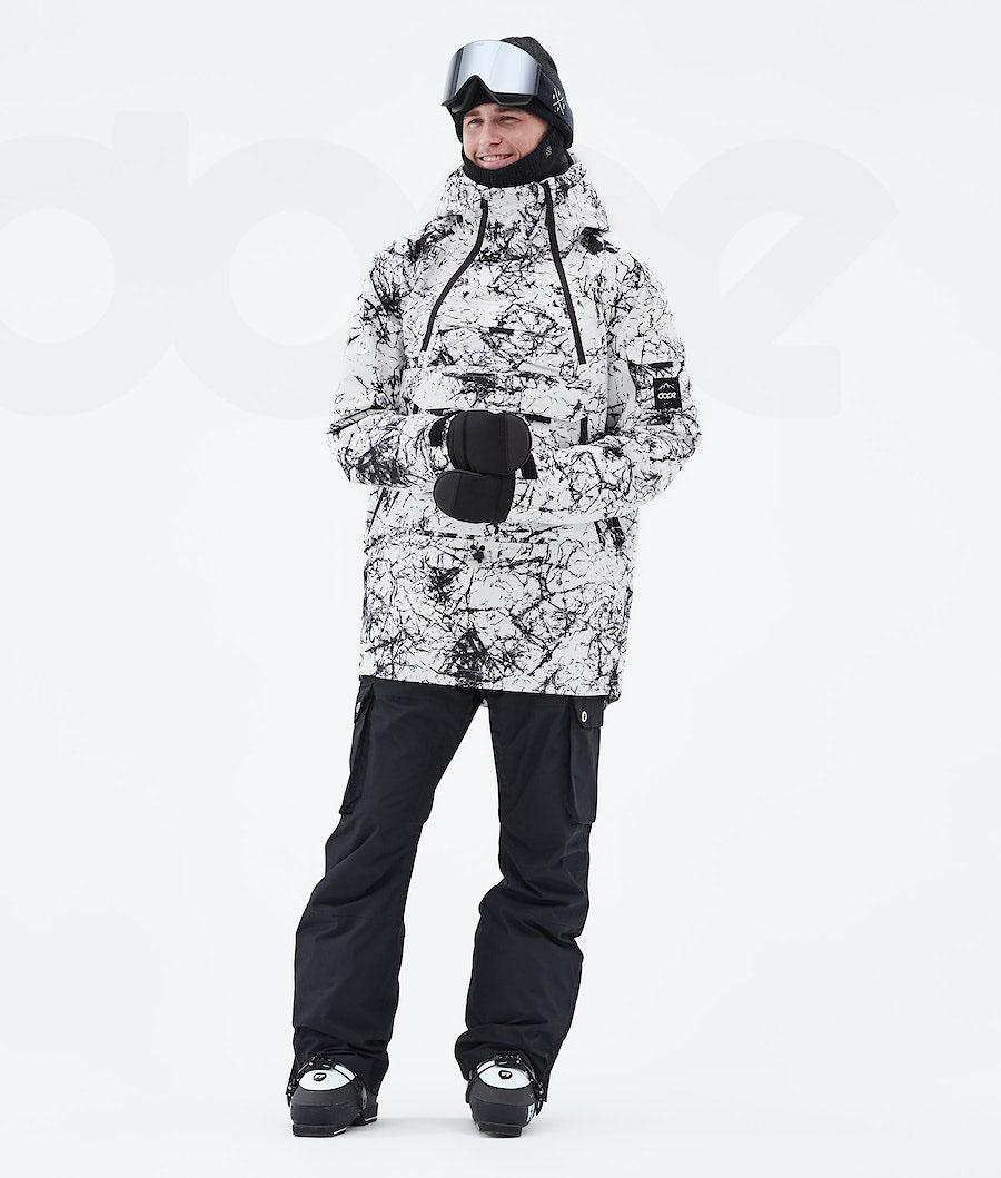 White / Black Men's Dope Akin 2021 Ski Jackets | AUPQ2886