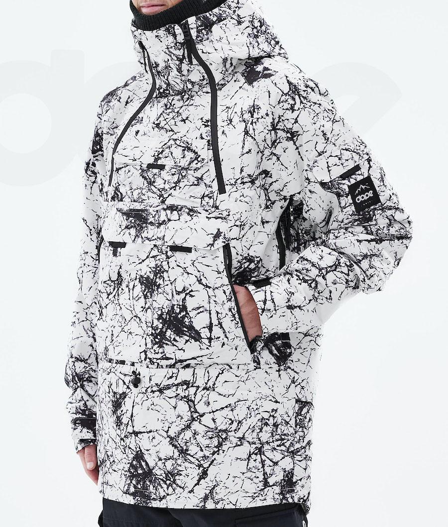 White / Black Men's Dope Akin 2021 Ski Jackets | AUPQ2886