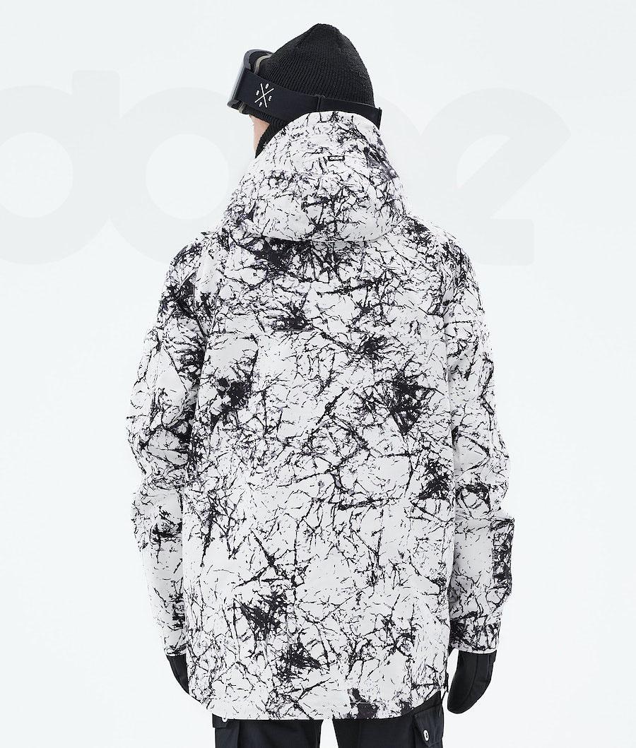 White / Black Men's Dope Akin 2021 Snowboard Jackets | AUYU2748