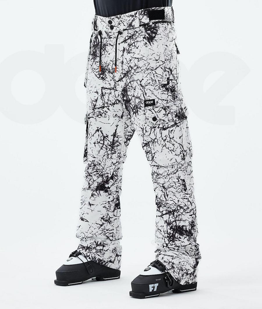 White / Black Men\'s Dope Iconic 2021 Ski Pants | AUYU2651