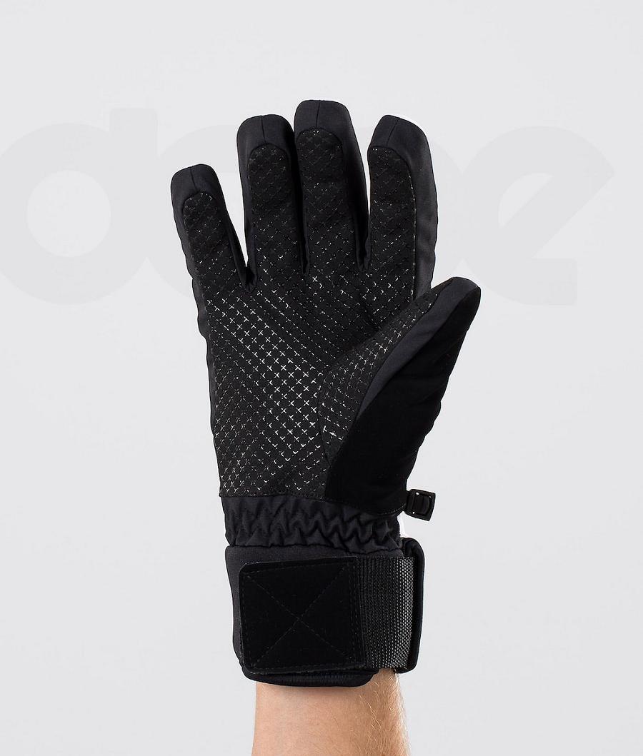 White / Black Men's Dope Signet Gloves | AUBC3111