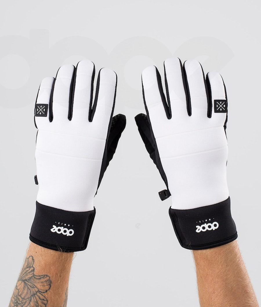 White / Black Men's Dope Signet Gloves | AUBC3111