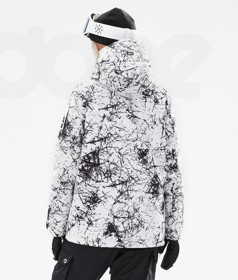 White / Black Women's Dope Annok W 2021 Snowboard Jackets | AUFM3431