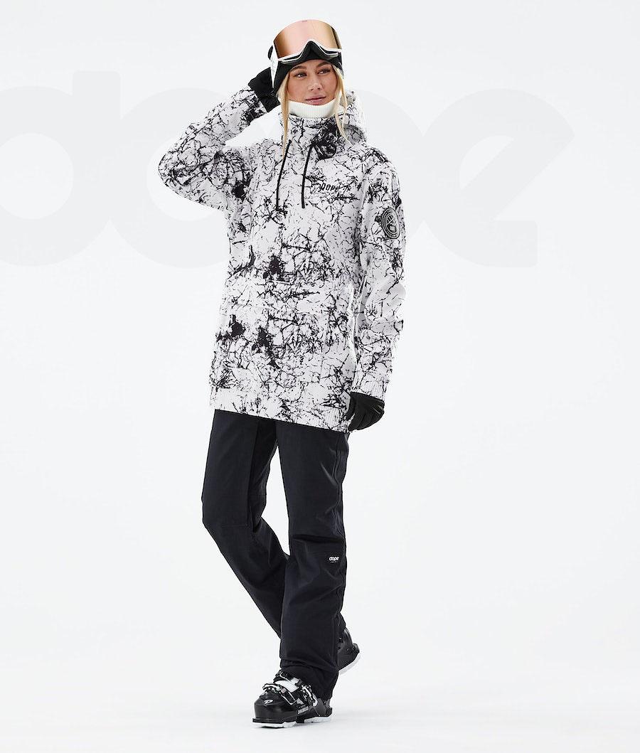 White / Black Women's Dope Wylie W Capital Ski Jackets | AUNB3681