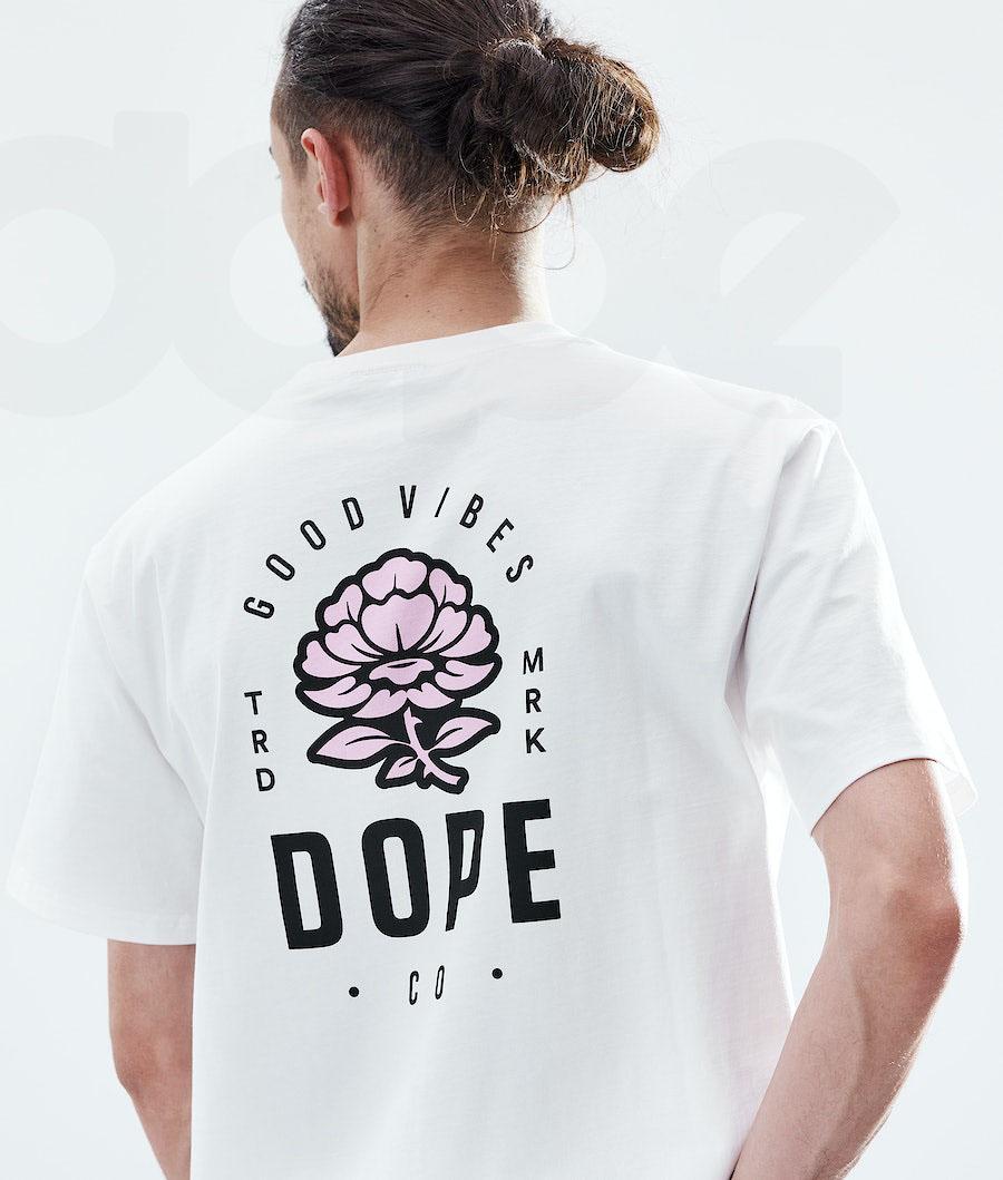 White Men's Dope Daily Rose T Shirts | AUIS2986