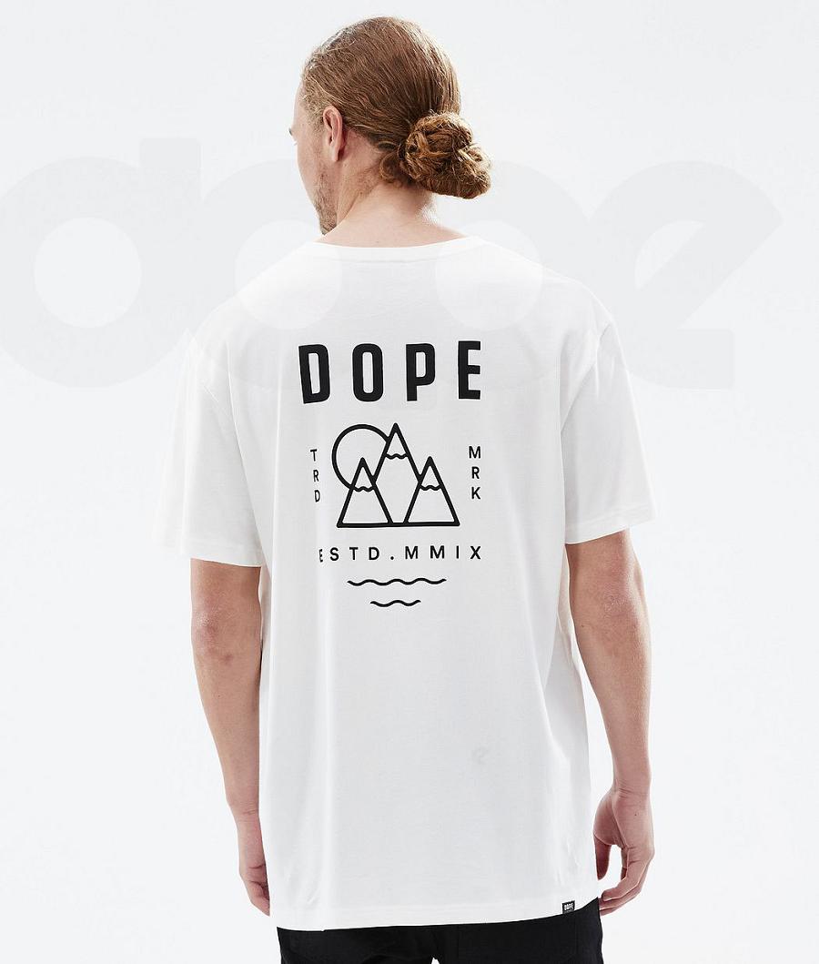 White Men\'s Dope Standard Summit T Shirts | AUHK2996