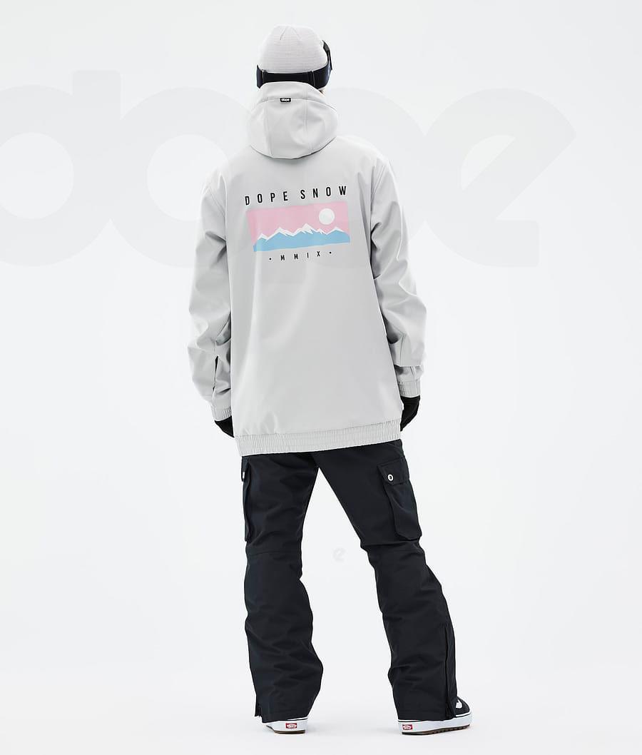 White Men's Dope Yeti Range Snowboard Jackets | AUHK2854