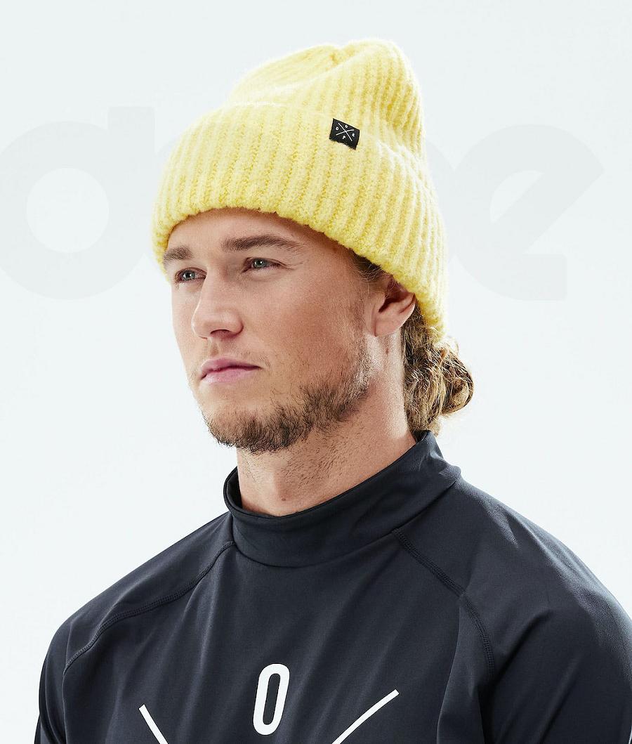 Yellow Men's Dope Chunky Beanie | AUFM3166